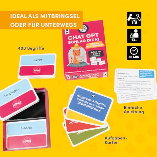 TOPP ChatGPT – Schlag die KI. Krass kombiniert - Wer schreibt aus Vier Worten die Beste Story? Das Neue Partyspiel mit dem smartesten Chatbot Aller Zeiten, White