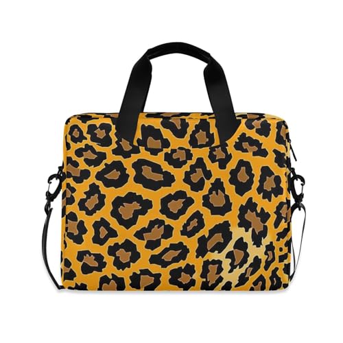 Funda para portátil estampada leopardo amarillo 13-15.6 pulg miniatura 1