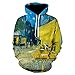 Produktbild Hoodie Herren Lose Casual Atmungsaktiv Frühling Herbst Herren Pullover Urban Jugend Kreative Ölmalerei Stil 3D Druck Mit Tasche All-Match Unisex Kapuzenpullover B-Red L