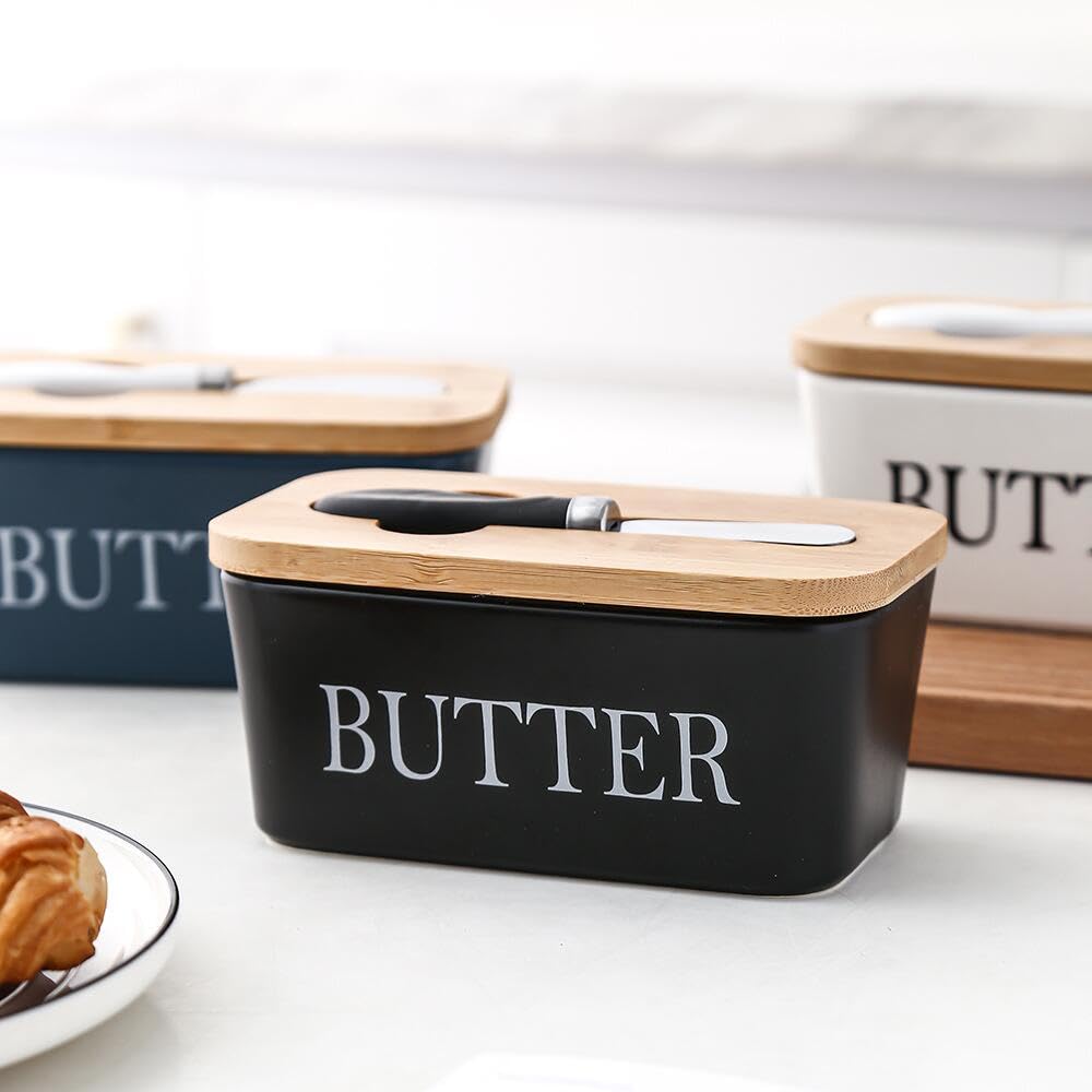 Amazon | バターケース 保存容器 ナイフ付き バター バターボックス 木