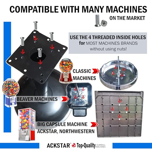 Image of Single Metal Stand for Gumball Machine & Big Capsule Vending Machines. Bulk Candy Machine Stand with Round Base Specially for Small & Large Capsule Machines. Replacement Part - Color Black