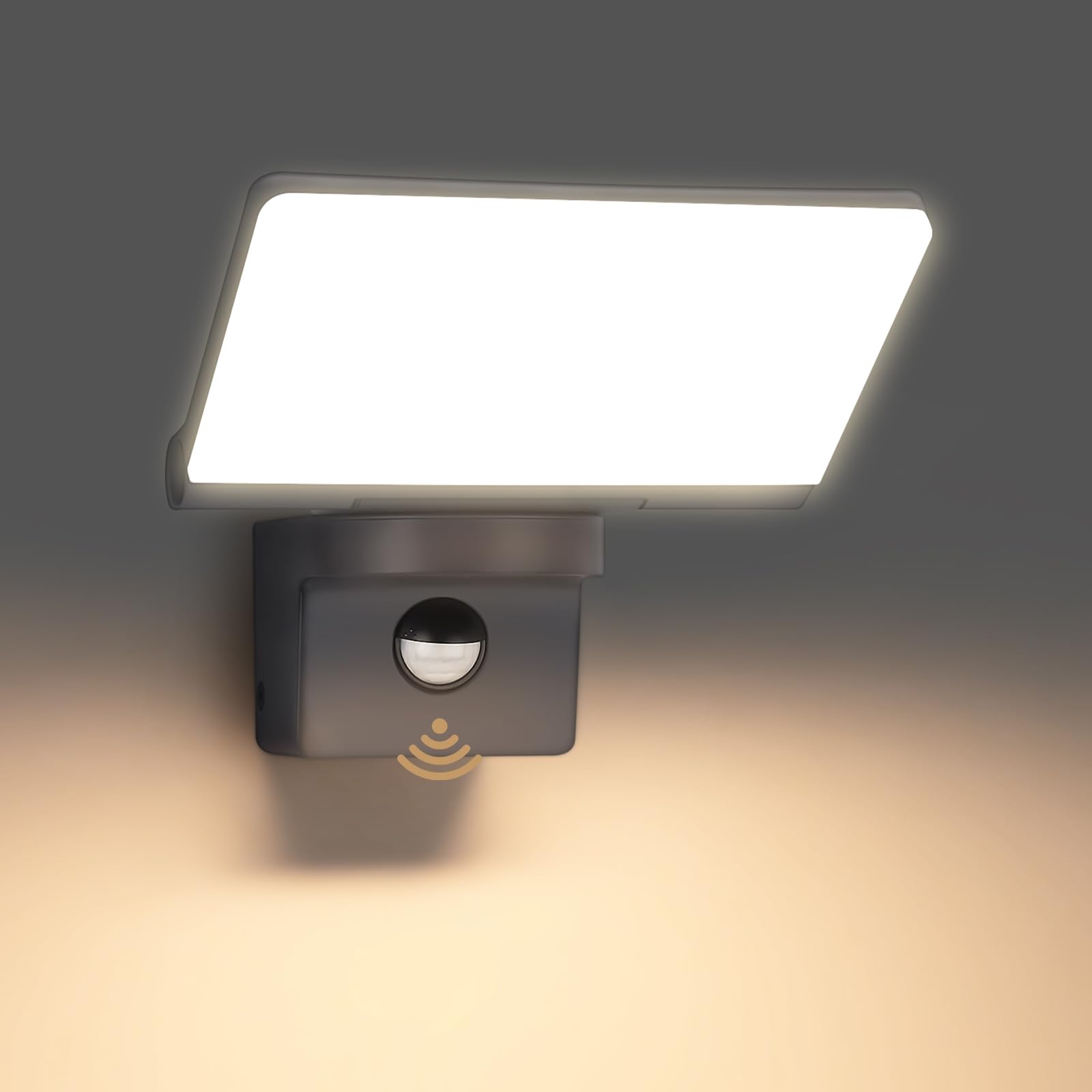 YindaLux 14W LED Outdoor Lamp with Motion Detector, IP65 Waterproof Wall Light for Outdoor/Indoor