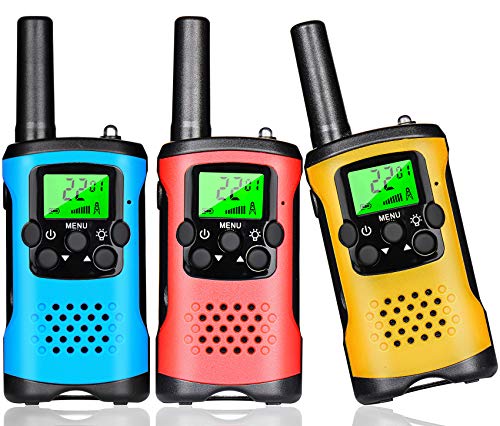 Walkie Talkies for Kids 3Pack, 22 Channels 2 Way Radio Toy 3 Miles Long Range Kids Talks Toy for 3-12 Year Old Boys Girls Gift with Backlit LCD Flashlight for Outdoor Adventure Game