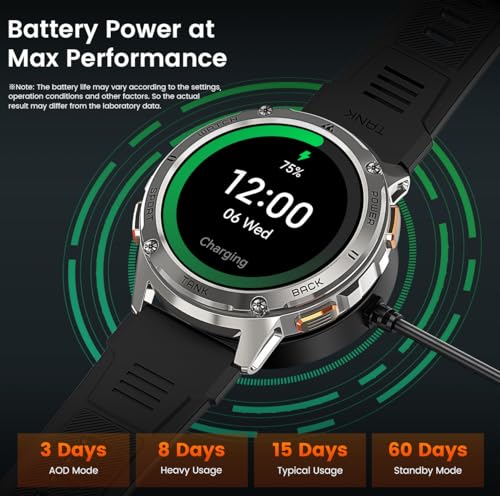 KOSPET Smart Horloge voor mannen, 1,4 inch AMOLED Touchscreen Sport Horloges met Hartslagmeter, SpO2, Fitness Smartwatch met 5ATM IP69K Waterdicht, 24H Slaap Tracking voor Android iOS Sliver - Afbeelding 5