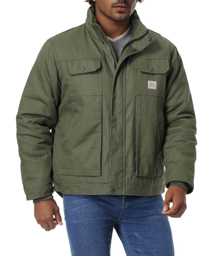 Image of Men's Quilted Flannel Lined Work Coat Long-Lasting Jacket