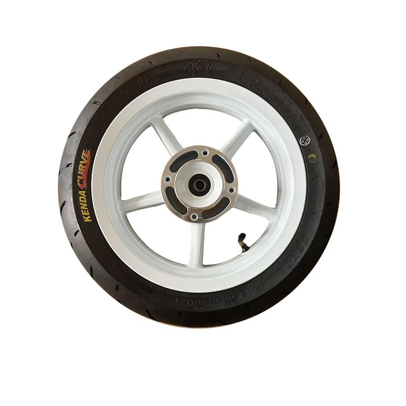 110/70-12 & 120/70-12 - Puncture-Resistant for Off-Road -Tires for Sport Touring Motorcycles, Radial with High-Speed Stability & Excellent Wet Grip (white&15mm shaft hole)