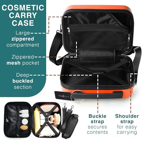 Image of Luggage Sets 3 Piece, 20 Inch Carry on Luggage and 28 Inch Suitcases with Wheels Spinner, Durable Hard Shell Suitcase Set, Expandable Travel Suitcase, Orange