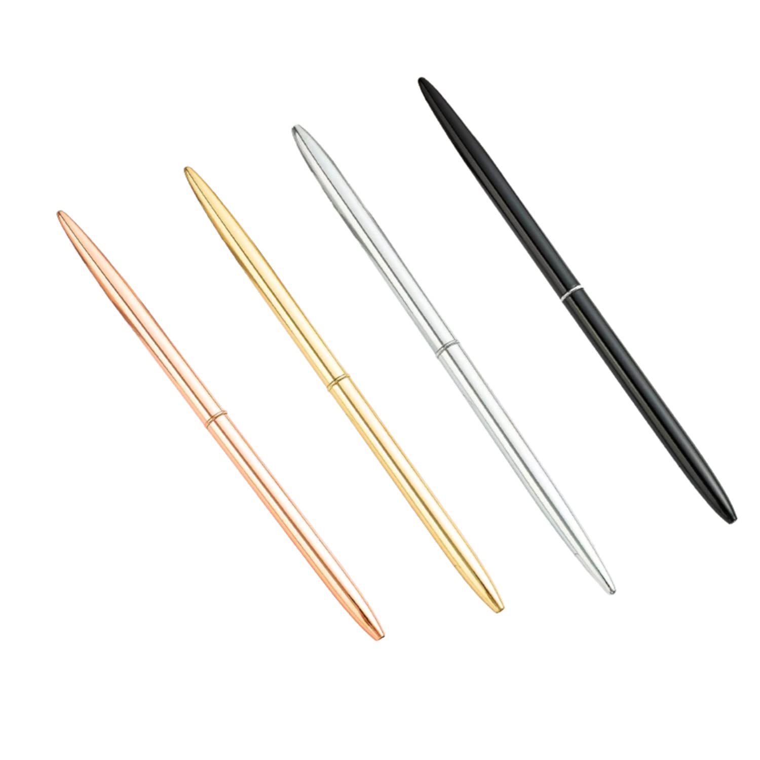 Kugelschreiber,4 Stück Metall-Kugelschreiber in schlanker Form Rotation Metall Kugelschreiber Eleganter Kugelschreiber Schwarze TintePreisverleihung Geschäftsgeschenke für Büro und Arbeitsplatz