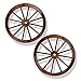 Produktbild Trademark Innovations Decorative Vintage Wood Garden Wagon Wheel with Steel Rim-24 Diameter-by (Set of 2) Gartenwagenrad mit Stahlfelge, 61 cm Durchmesser, 2 Stück, braun, 24"