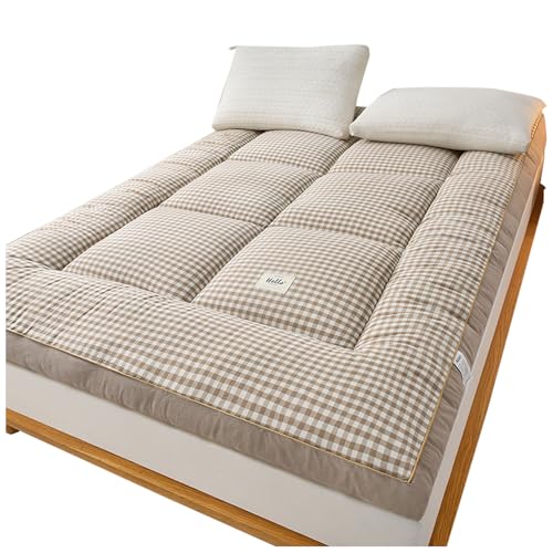 Colchón de futón, espuma viscoelástica triturada gruesa, tapete de camping plegable portátil, cama enrollable, cómoda almohadilla para dormir