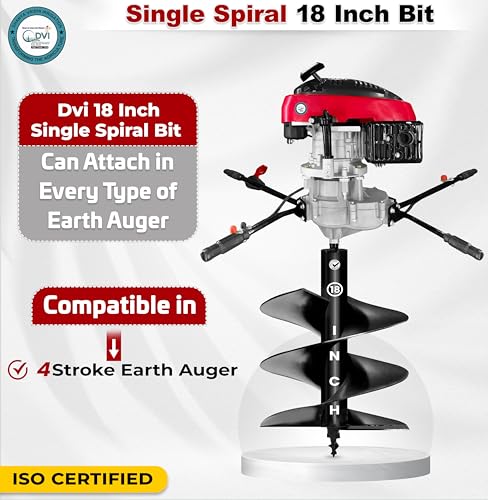 Image of DVI Universal 18 Inch Earth Auger Drill Bit /Planter | Fit In 4 Stroke 196CC Earth Auger | Made With High Metal & ISI Approved Pipe For Durablity | For Digging Holes, Plantation. (18 inch INCH BIT)