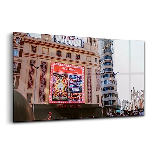 Verre d'art pour l'intérieur Wallfluent 120x60cm, œuvre de prestige Cines Callao Madrid moderne