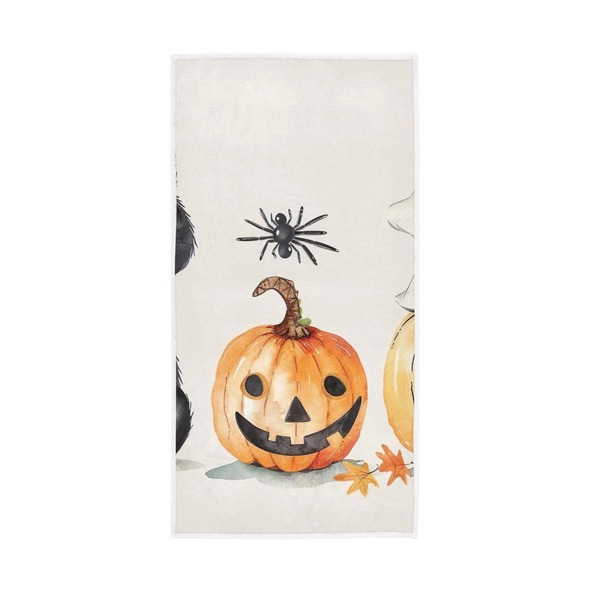 HUYGD Halloween Cute Black Cat Pumpkin Face Towels for Bathroom, Hand Towels for Bathroom, Shower, Hotel, Spa 15 x 30 Inches