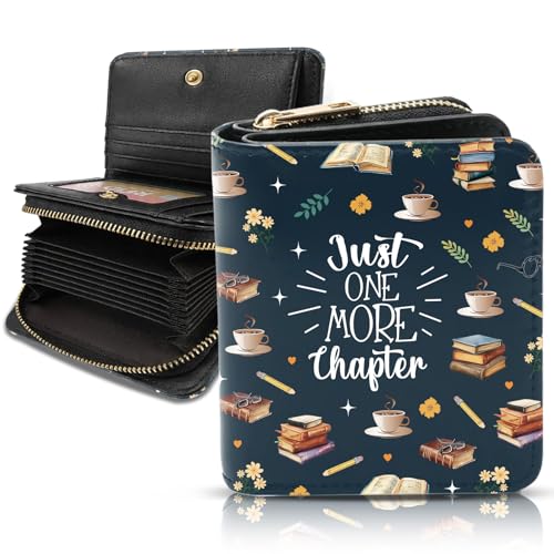 Image of Cute Book Wallet for Women, PU Leather Accordion Wallet, Zipper Coin Purse | Women's Cute Book Accordion Wallet, Credit Card Holder with 1 ID Window 14 Card Slots, Gift for Wife Daughter Ladies