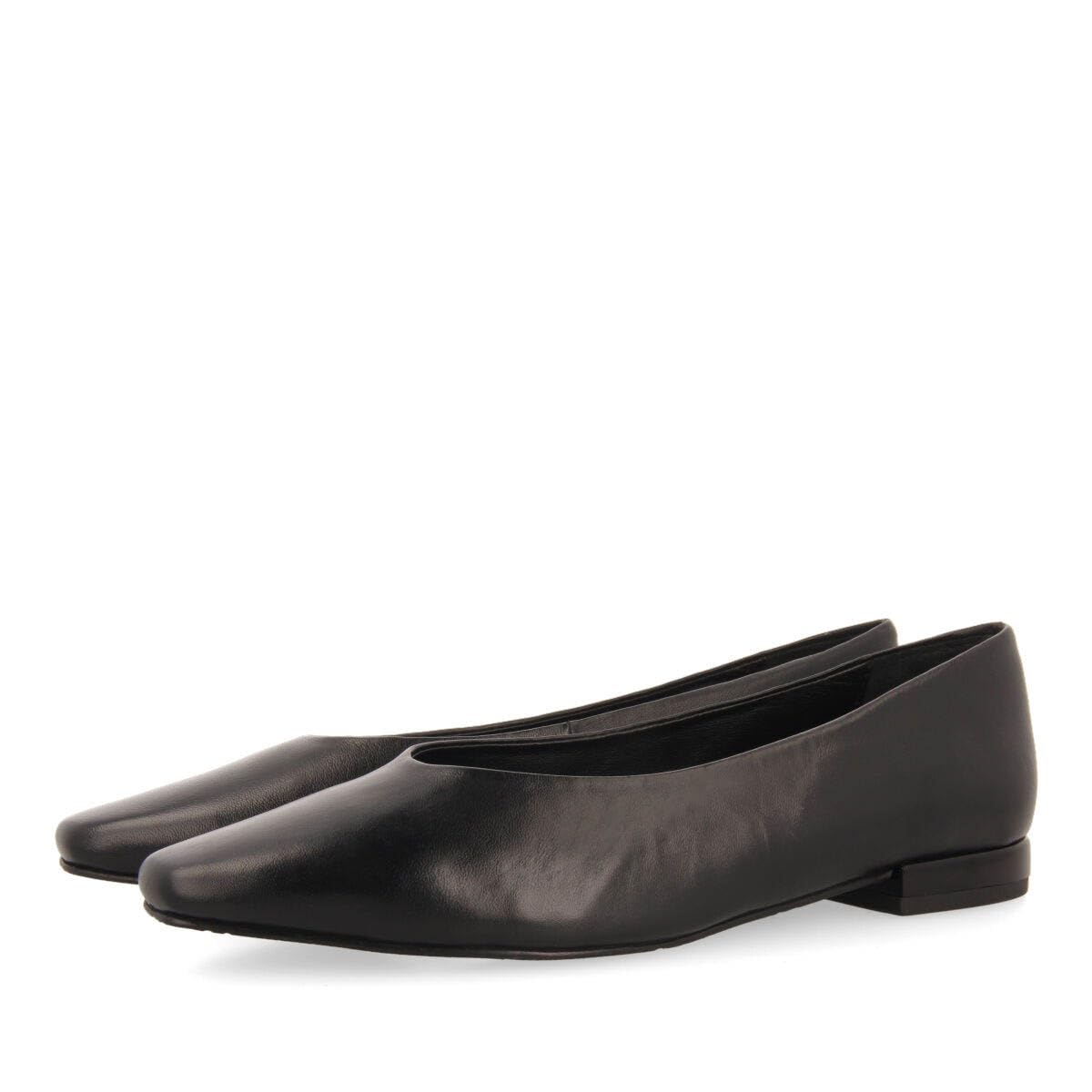 GIOSEPPO Gifford Women's Leather Pointed Toe Ballerinas, Black/White, 5 UK