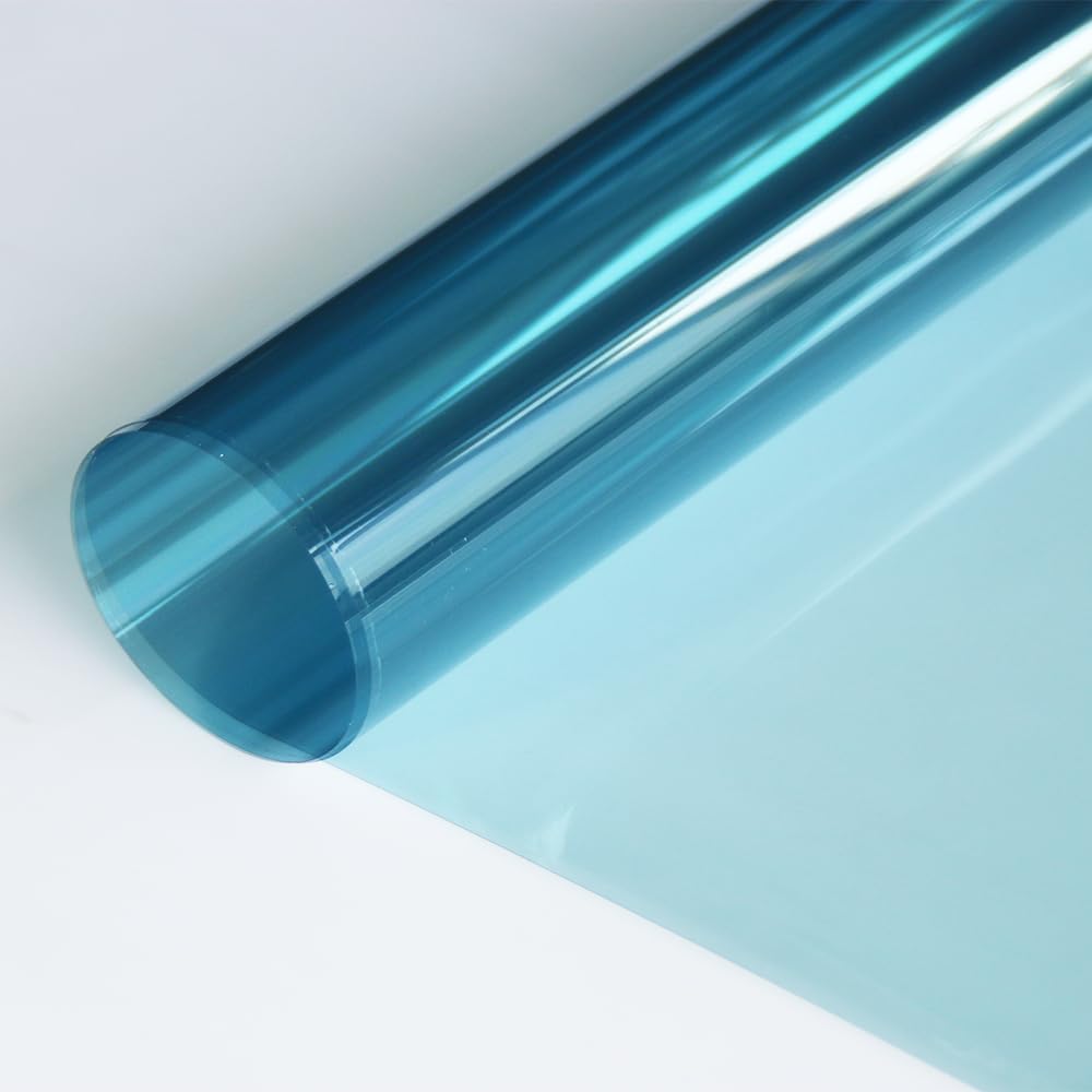 80% VLT 2Mil Light Blue Nano Ceramic Solar Tint Film 99% UV Car Front Windshield Sunshade Tint Privacy Glass for Auto Car Home Office Window Vinyl,23.6inches x 10feet