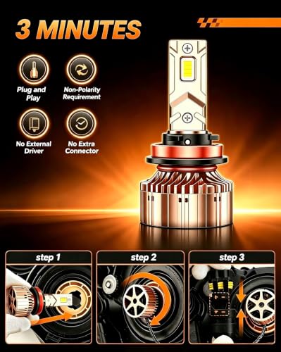Image of SEALIGHT H11 LED Bulb, 84000LM 900% Brightness H8 /H9 Light Bulbs, Pack of 2