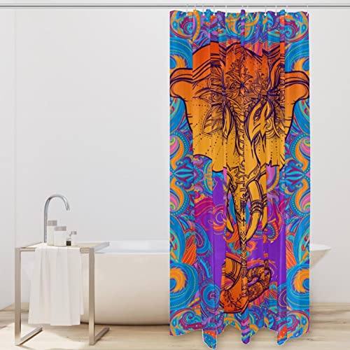 Rideau de douche imperméable éléphant 168x183 cm avec crochets - 3