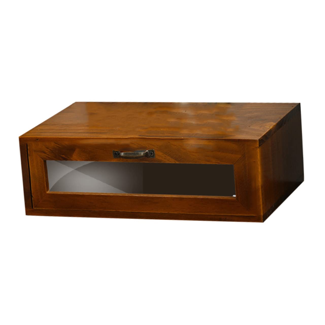 Supporto Vintage per Monitor e Scatola Stoccaggio in Legno e Acrilico Cassetto, Organizer da Scrivania per Studenti e Appassionati di Bellezza