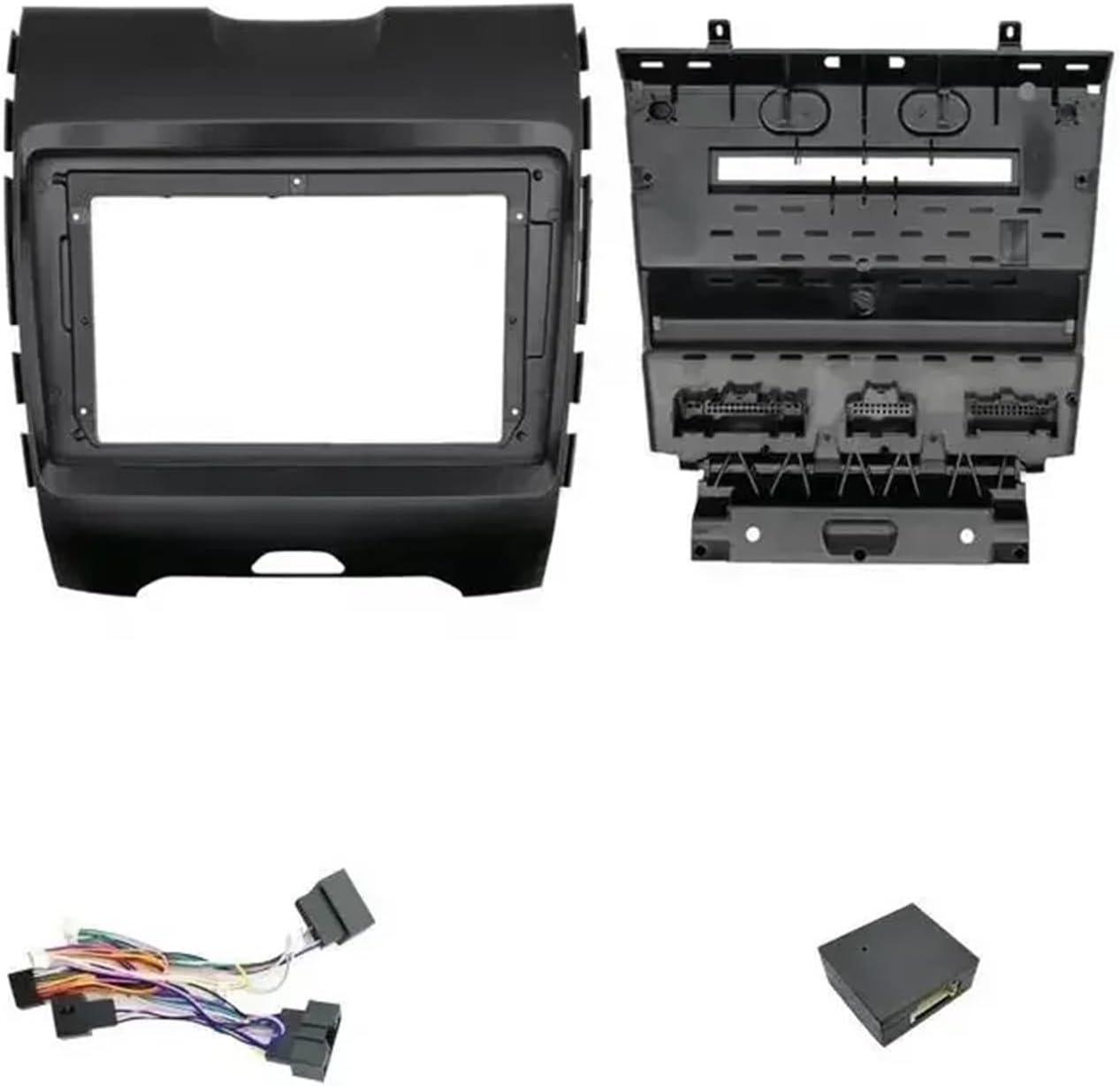 Car Radio Panel Car Audio Frame 9" Big Screen Adapter Fit for Ford Edge 2015 2DIN Fitting Panel Kit Durable(Frame Harness canbus)