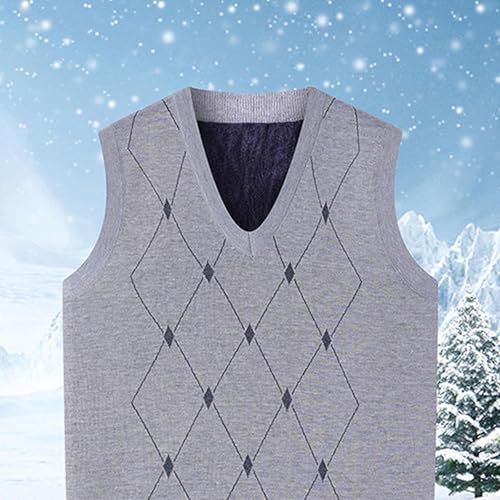 Sweater Vest Men - Mens Sleeveless Sweaters V Neck Casual Knitted Pullover Fall Fashion 20254