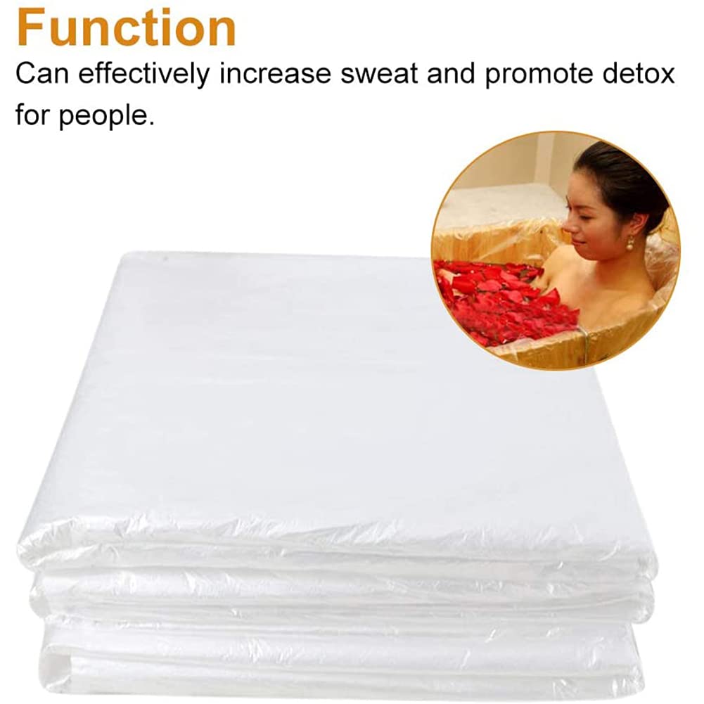 TEMKIN Bolsas de Sauna, láminas de plástico para Envoltura Corporal utilizadas Dentro de una Manta de Sauna de Infrarrojos lejanos, 86 x 47 Pulgadas, Paquete de 50 Unidades