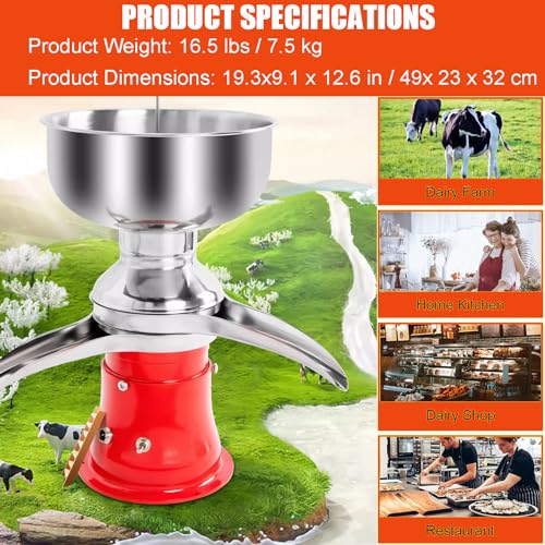 Montalatte, separatore elettrico per panna da latte per burro fatto in casa e frullati, alta efficienza 50 l/h, perfetto per la lavorazione del latte di capra e mucca