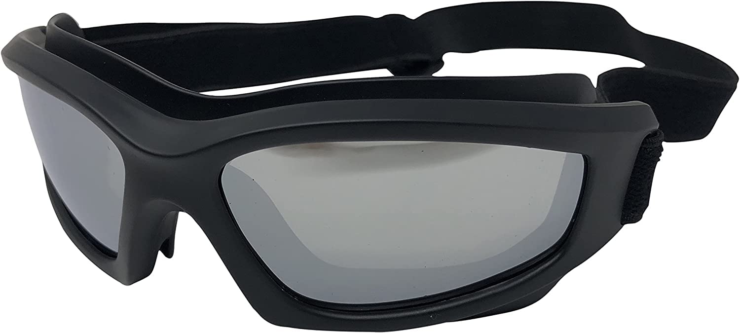 Motorcycle Goggles For Men: Heavy-Duty Motorcycle Riding Goggles w/Hard Case, Cleaning Cloth, & Pouch