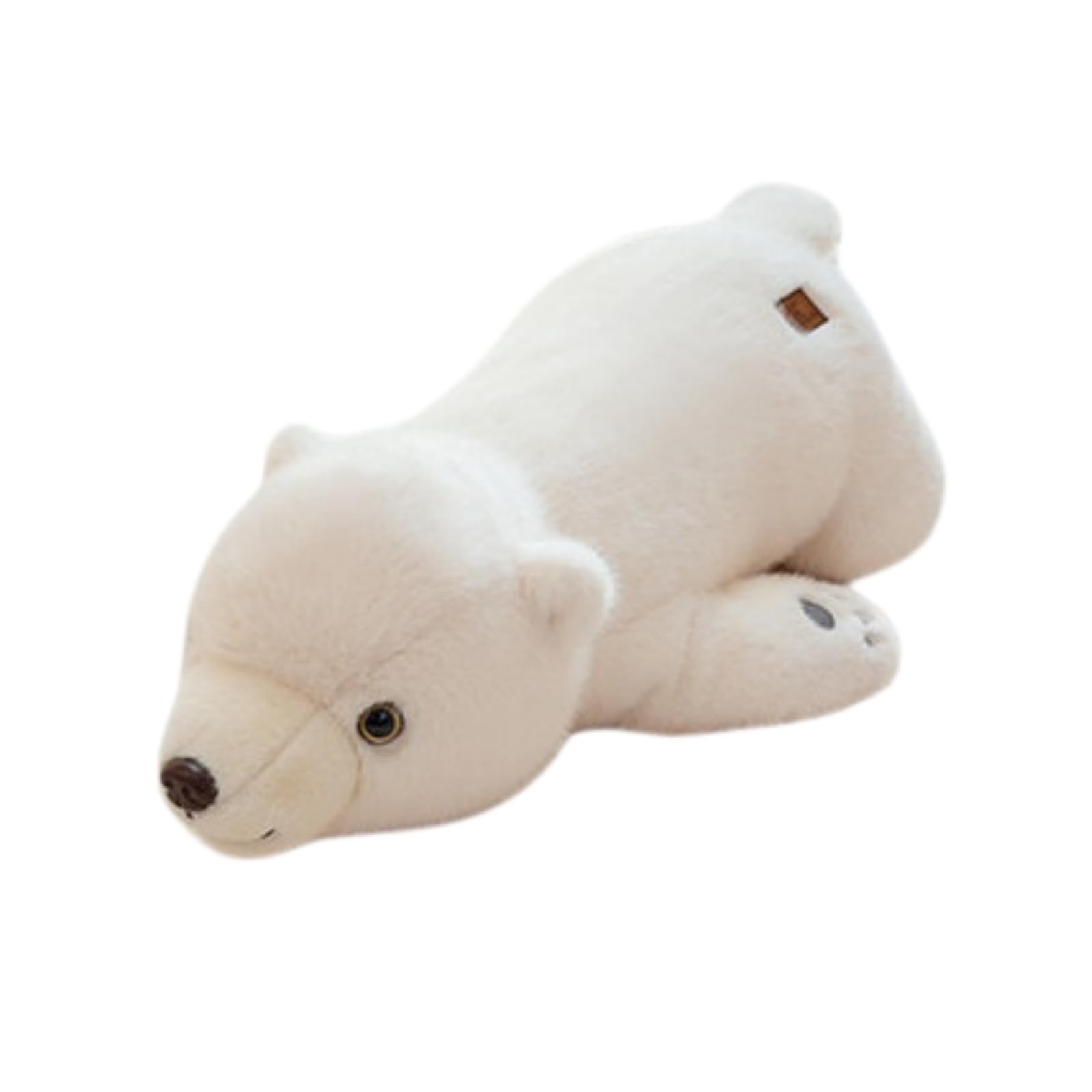 Liegender Eisbär Plüschtier, Weiß & Braun, 40/60/80cm, Weiches großes Kuscheltier Kissen für Kinder Erwachsene, Geschenk zum Geburtstag Weihnachten (80cm,bai)