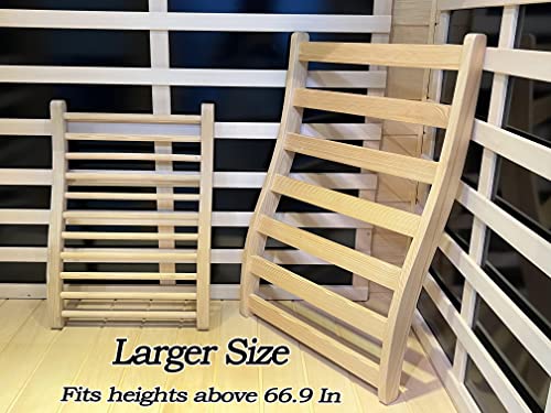 Image of LTCCDSS 2PCS Sauna Backrest Hemlock | S-Shape Design - Slip-Resistant - Non-Toxic - Comfortable - Sauna Accessories Kit Apply to Barrel or Infrared Sauna-23.98 in * 15.54inch
