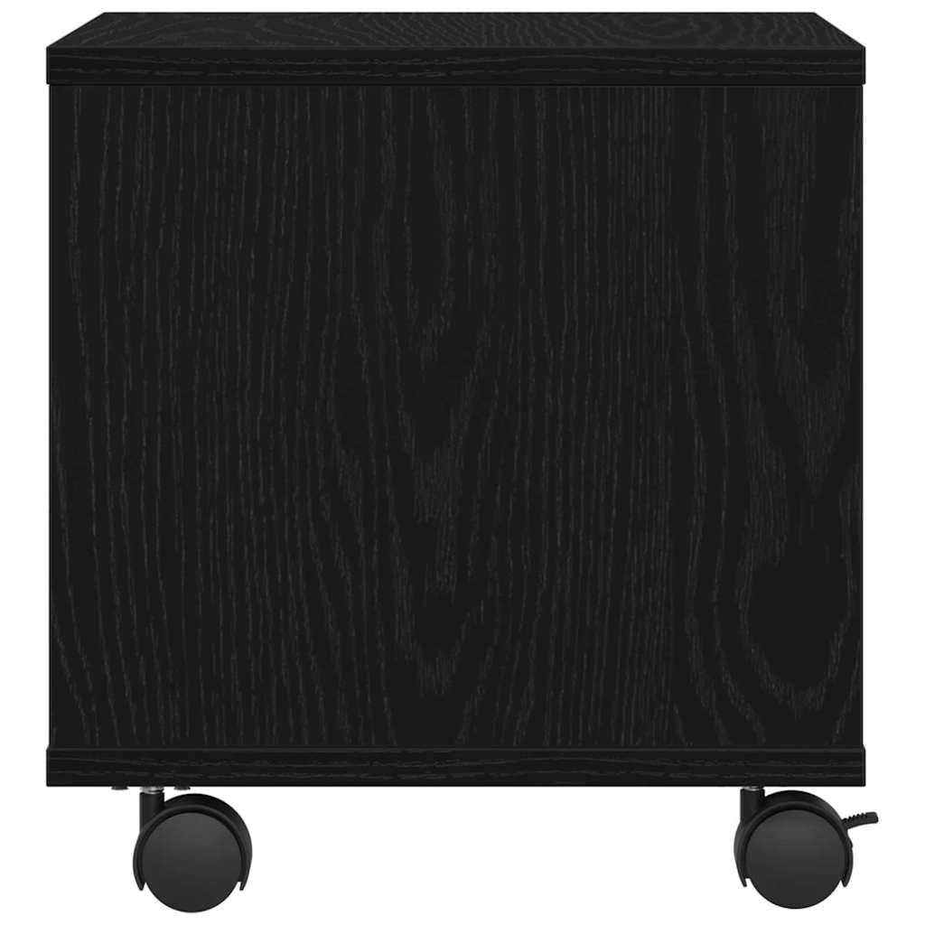 Supporto per stampante con ruote, in legno di quercia nera, 41 x 32 x 34,5 cm, supporto per stampante rettangolare per ufficio e casa, supporto mobile con ruote per stampante