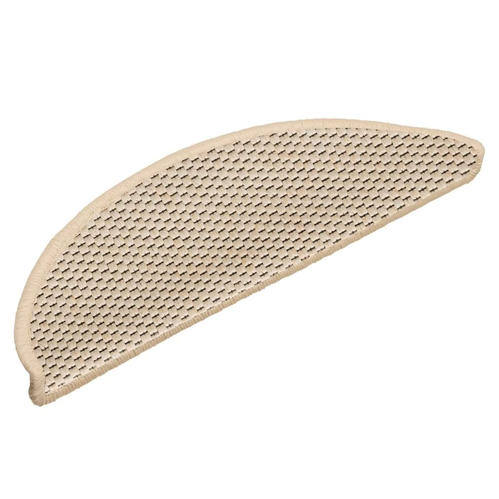 Tapis d'escalier sisal beige berbère 56x17 cm antidérapants lavables x15