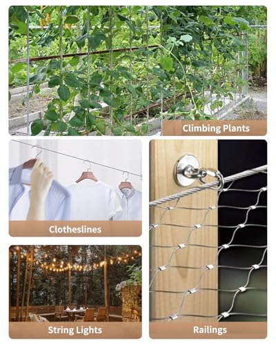 Image of Uniclife Picture Hanging Wire, 100 Feet 1 /32 inch Picture Wire Kit with D-Ring Hangers, Stainless Steel Rope for up to 110 lbs, Trellis Line Cable for Photo Frames and String Lights