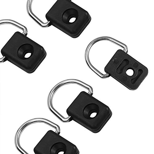 Kajak D Ring, 10er Schwarz Kanu Angeln Rigging D Ring mit M6 Schrauben für Bungee Kit