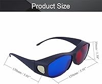 Vista 2 de Othmro Gafas de estilo 3D duraderas Gafas de visión 3D Gafas de juego de película 3D Gafas de juego de película rojo-azul Gafas 3D Marco de plástico