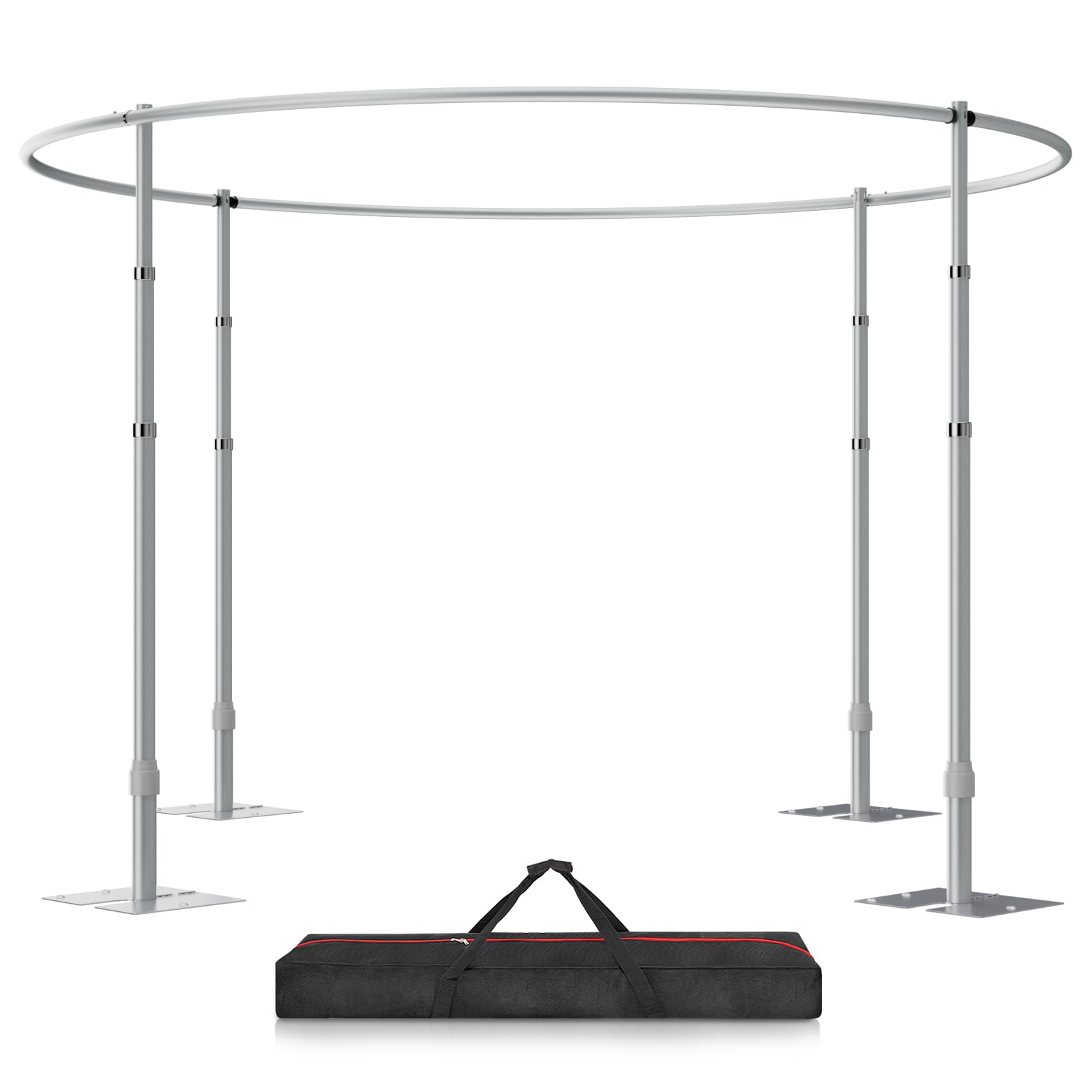 Photo 1 of Qoolfoto 10x10ft Round Heavy Duty Pipe and Drape Background Frame, Silver