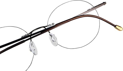 Miniatura 4 de Circleperson Marcos de gafas de titanio sin montura redonda sin marco sien con bisagras W lente transparente