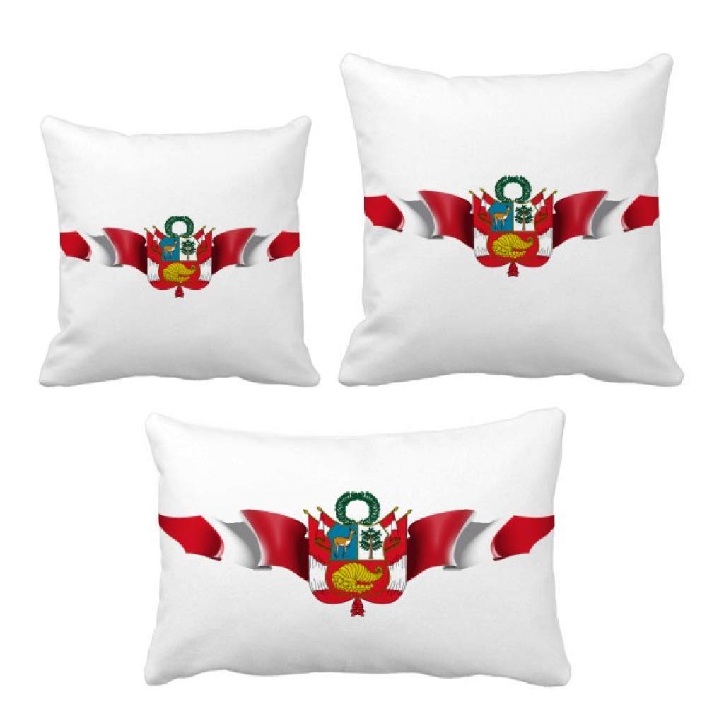 Coussin drapeau du Pérou DIYthinker pour décoration de salon et chambre