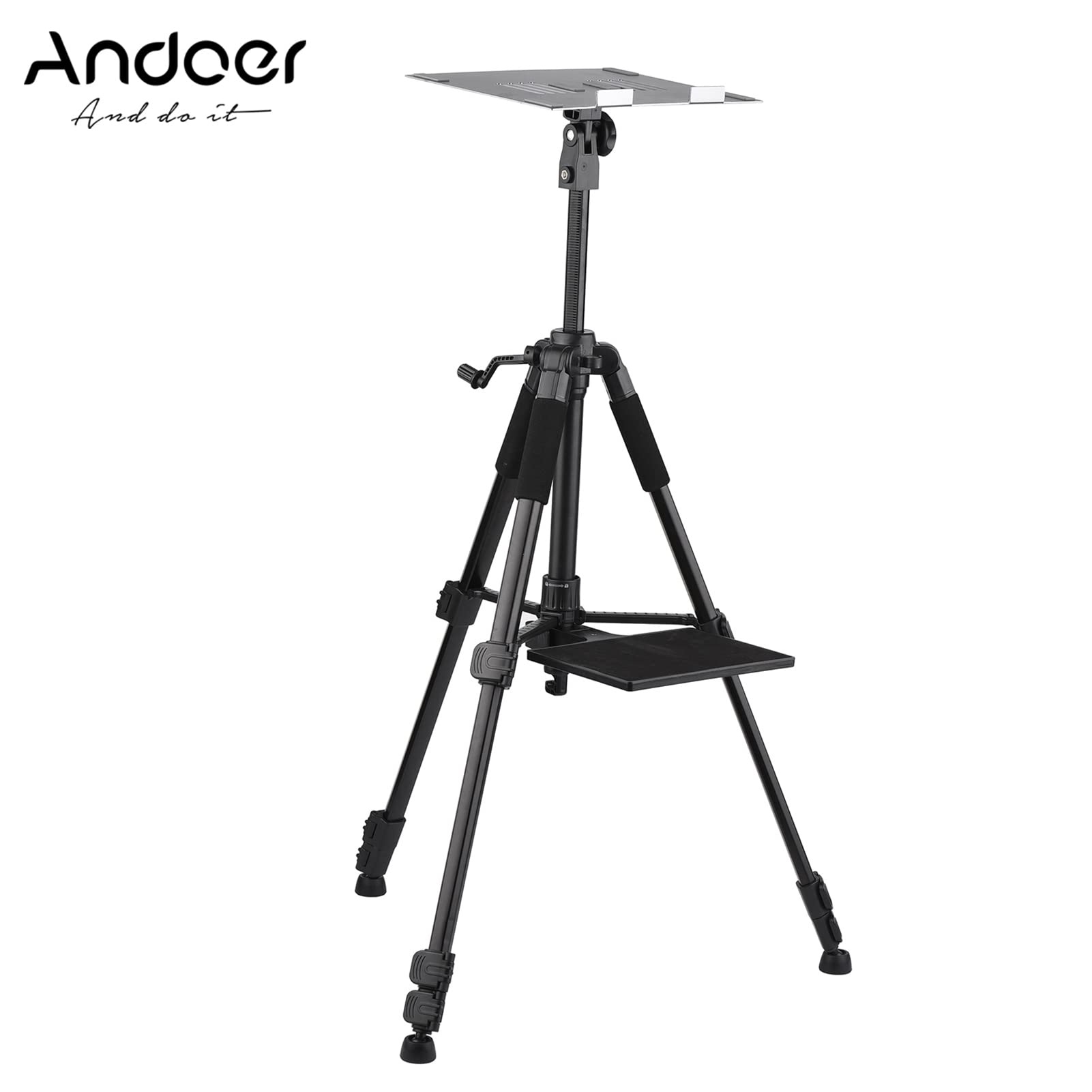 Treppiede per Proiettore, Struttura in Metallo Altezza Regolabile da 19,6 a 58,6 Pollici Piedini Antiscivolo Supporto per Treppiede Portatile Pieghevole per Laptop, Supporto per Spartiti