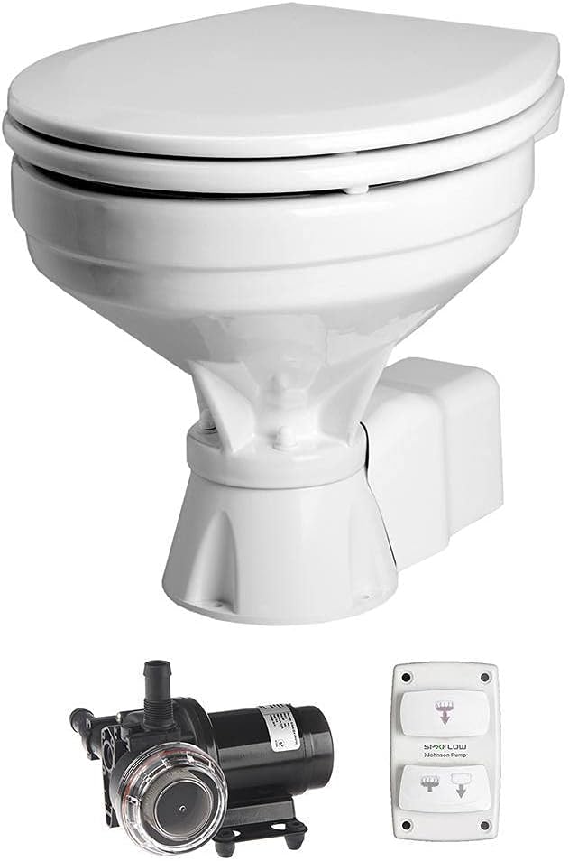 Johnson Pump AquaT Toilet Silent Electric Comfort - 12V w/Pump
