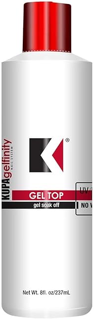 KUPA GelFinity - Soak Off Gel - Top Coat Glossy Finish Refill (No-Wipe) 8 Fl Oz