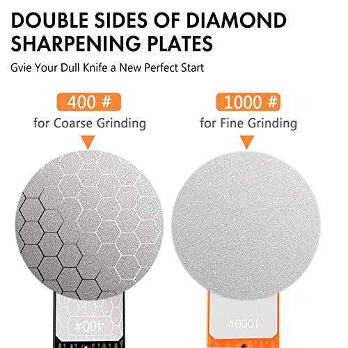 Jchope 5-In-1 Knife Sharpener, Double-Sided Diamond Knife Sharpening Stone With 3 Slots For Coarse And Fine Grinding, Professional Sharpening Tool Knife Sharpeners For Knives Scissors (400/1000 Grit) #TOP2