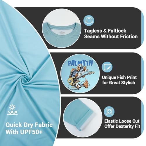 Palmyth Boys Fishing Shirt Youth Long Sleeve T-Shirt Sun Protection UPF 50+ Quick Dry3