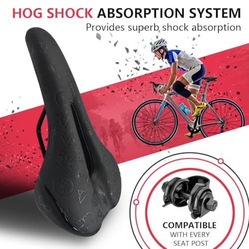 Bike Seats for Men and Women, Comfortable Bicycle Seat, Bike Saddle, Bike Seats for Mountain Bike, Road Bike, Exercise Bike, DH, BMX
