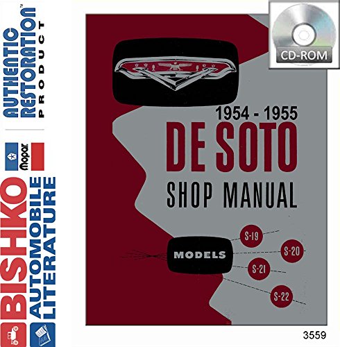 bishko automotive literature 1954 1955 DeSoto Firedome Fireflite Shop Service Repair Manual CD Engine