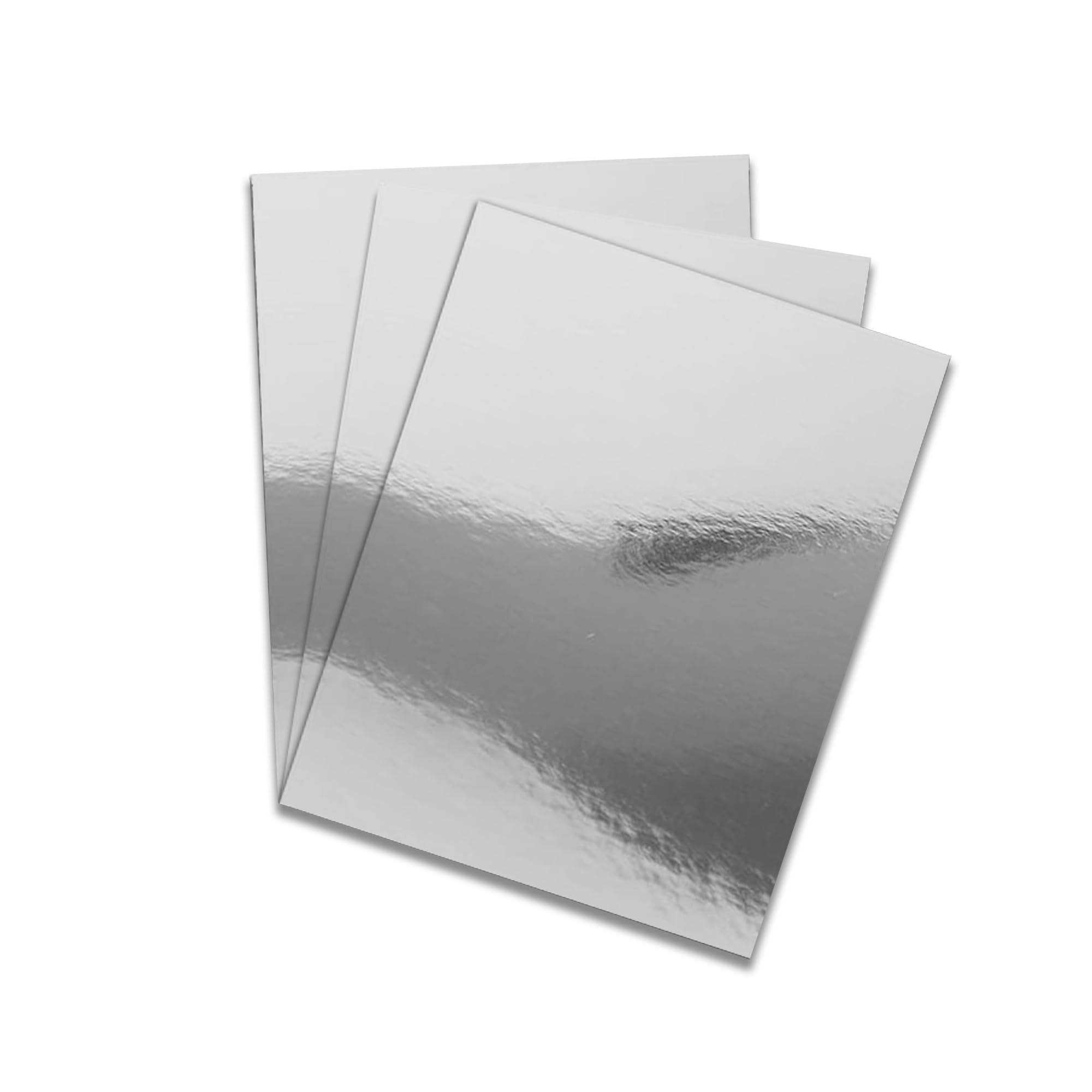 Papercutz A4 Silver Mirror Card High Gloss 250 GSM (10 Sheets) for Craft, Decorations, Card Making, Scrapbooking & Cake Topper, Durable, Coated Finish, Adhesive Friendly & Easy to Cut — image 1