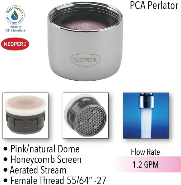 California Stream Aerator Faucet WaterSense 1.2 gpm Economy FLow Aerated Perlator (6 Pack, Female)