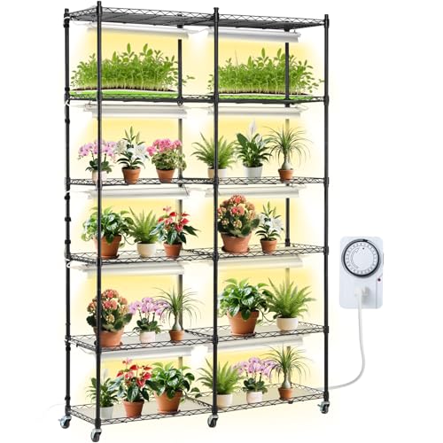 VEVOR 6-Tier Plant Stand with Grow Light