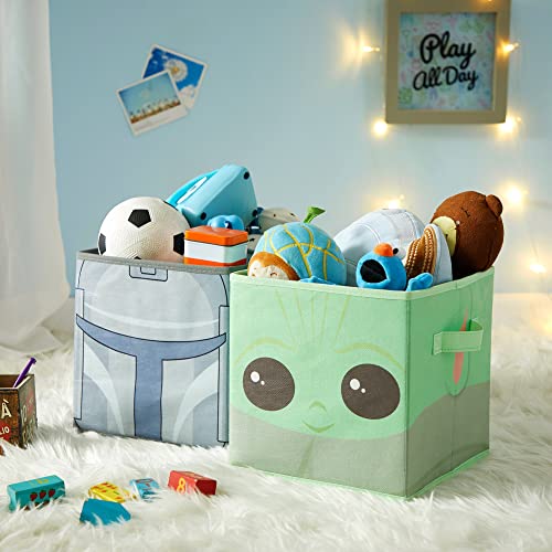 Image of Idea Nuova Star Wars The Mandalorian Grogu aka The Child Collapsible Storage Cubes, Set of 2, 10"x10"