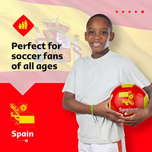 Capelli Sport ‎Fifa World Cup Qatar 2022 Team Spain Soccer Ball Souvenir Display, Officially Licensed Futbol For Youth And Adult Soccer Players, Red #TOP3